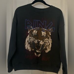 Anine Bing Black Graphic Sweatshirt